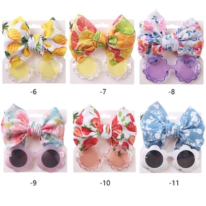 2PCS/Pack Baby Headband Flower Sunglasses Kids Headwear Baby Girl Hair Accessories Beach Photography Props Toddler Head Bands