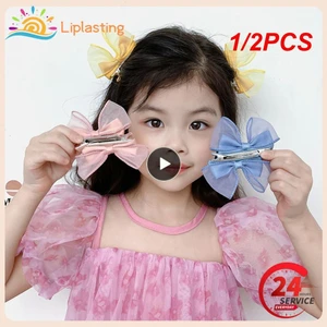 1/2PCS Hair Bow Clips Childrens Cute Hair Clip Childrens Mesh 3d Bow Hair Clip Fabric Hair Clip Hairpin Children Hair Clip