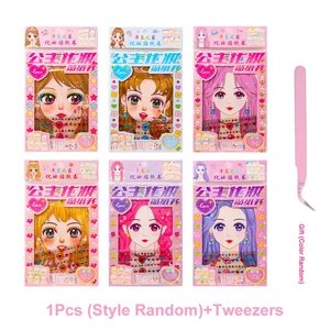 1pcs Makeup Painting Book Girl Gift Children's Fun Handmade DIY Princess Makeup Dressing Painting Book Creative Sticker