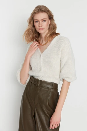 Trendyol Stone Crop, Operený pletený Cardigan