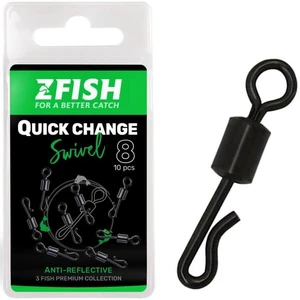 Zfish obratlík quick change swivel matt 10 ks - velikost 10 nosnost 22 kg