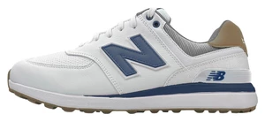 New Balance 574 Greens Mens Golf Shoes White/Navy 45,5 Calzado de golf para hombres