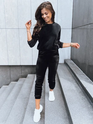 Women's velour tracksuit VELVET HARMONY black Dstreet