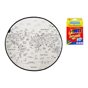 Zestaw dywanu do kolorowania i mazaków do tkanin Butter Kings Colouring World, ø 130 cm