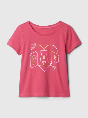 Dark pink girls' T-shirt with GAP logo