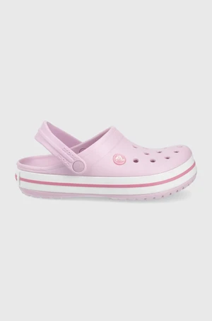 Dětské pantofle Crocs růžová barva