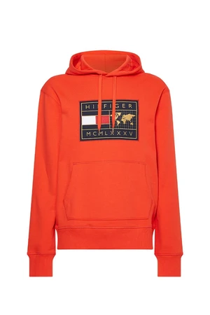 Tommy Hilfiger Mikina - ICON EARTH BADGE HOODIE oranžová