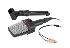 Stolní mikrofon C-TECH MIC-02, 3,5" stereo jack, 2.5m