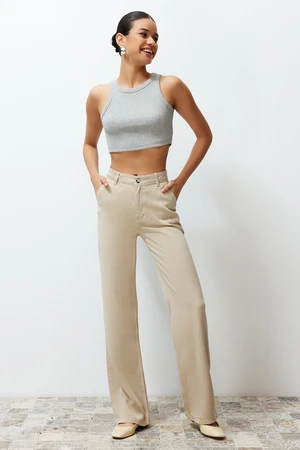 Trendyol Beige 100% Tencel™ Low Waist Wide Leg Jeans