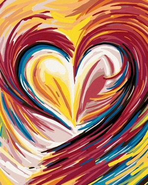 Zuty Pintura de diamantes Rainbow Painted Heart