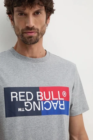 Bavlněné tričko Red Bull Racing x Pepe Jeans šedá barva, s potiskem, RM500001