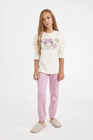 DEFACTO Girls Printed Long Sleeve Pajama Set