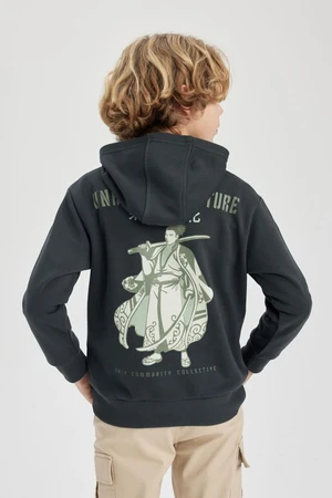 DEFACTO Boy's Back Printed Hooded Sweatshirt