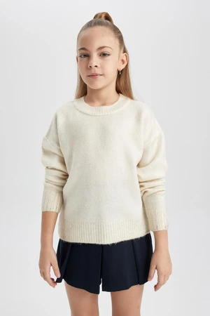 DEFACTO Girl's Crew Neck Sweater