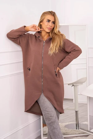 Long insulated mocha sweatshirt