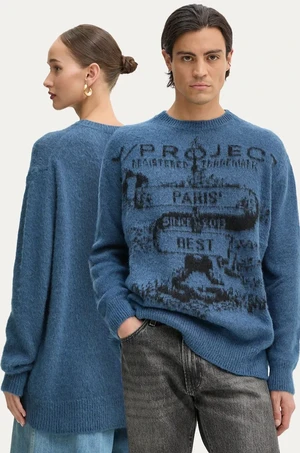 Sveter s mohérovým nádychom Y/Project PARIS' BEST JACQUARD PULLOVER tenký, 206SW001