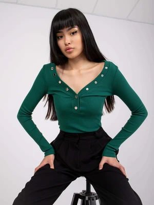 Dark green striped blouse Tracy RUE PARIS