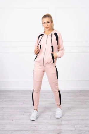 Striped sports set in dark powder pink