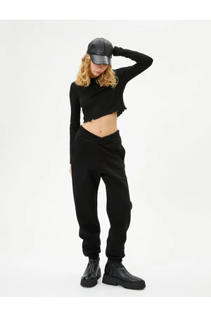 Koton Asymmetrical Cut Jogger Sweatpants Comfortable Fit with Pockets