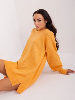 Light orange women's oversize knitted sweater