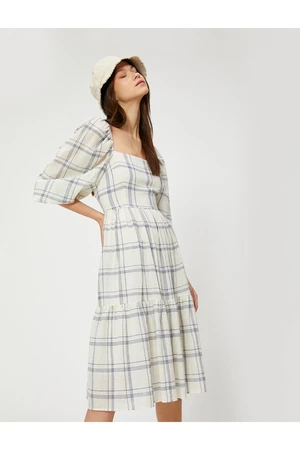 Koton Midi Dress with Balloon Sleeves Gippe Cotton