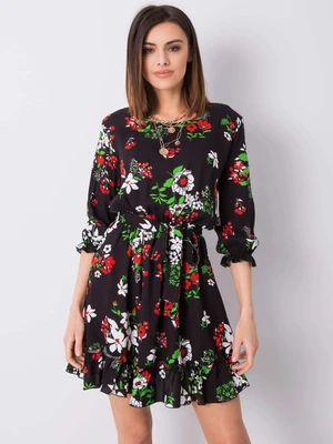 Black Floral Dress by Arlette