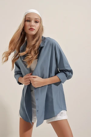 Bigdart 3900 Oversize Basic Long Shirt - Indigo