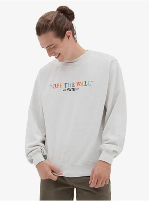 Light gray men's sweatshirt VANS Rainbow Script Crew - Men