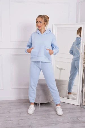 Insulated set with sweatshirt tied down in azure