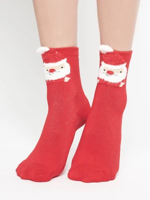 Socks with Santa Claus application red