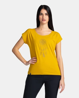 Žluté dámské tričko s potiskem Kilpi ROANE