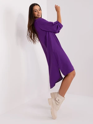 Dark purple shirt midi dress