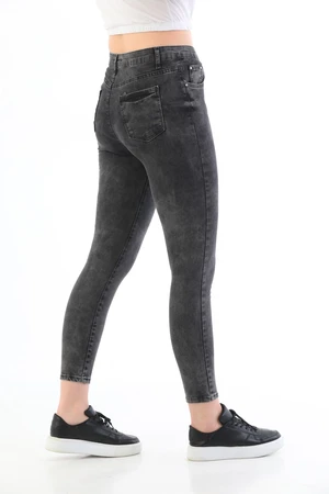 BİKELİFE Smoked Snow Wash Plus Size High Waist Lycra Jeans.