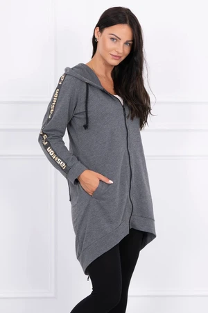 Sweatshirt with zipper at the back of graphite melange