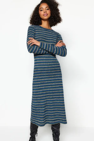 Trendyol Black Midi Knitwear Crew Neck Gradient Dress