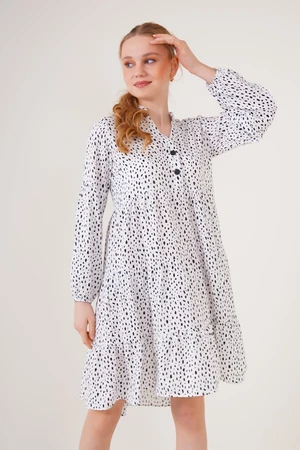 Bigdart 2322 Patterned Dress - White