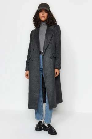 Trendyol Limited Edition Anthracite Oversize Buttoned Cachet Coat