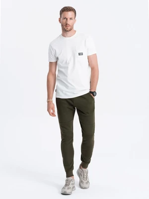 Ombre Men's sweatpants in pleasant knit fabric - cream melange