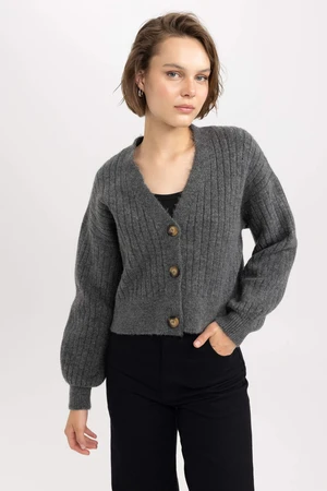 DEFACTO Regular Fit V-Neck Knitwear Cardigan