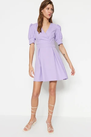 Trendyol Lilac A-Line Mini Woven Pleated Woven Dress