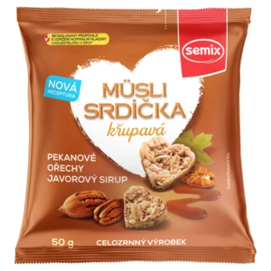 SEMIX Müsli srdíčka křupavá s pekanovými ořechy a javorovým sirupem 50 g