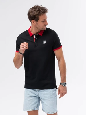 Ombre Men's polo shirt with contrasting elements