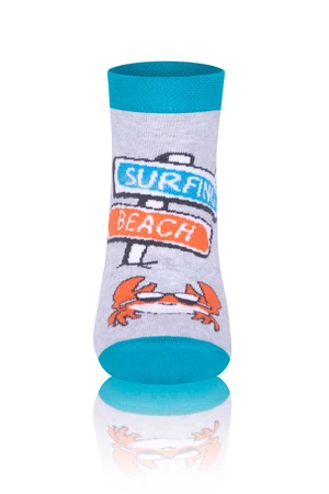 Ankle socks KRAB - turquoise/orange/light melange