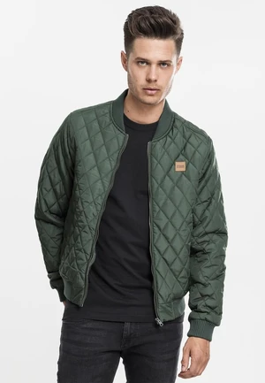 Diamond Quilt Nylon Jacket Olive