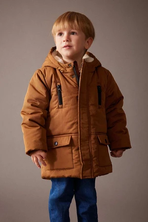 DEFACTO Baby Boy Water Repellent Fleece Lined Hooded Coat