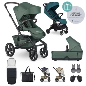 EASYWALKER Kočárek kombinovaný Jimmey Pine Green XXL RWS + Jackey Teal Green