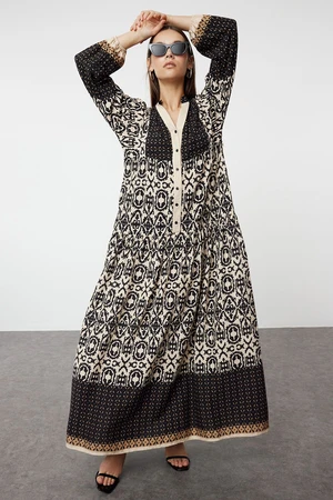 Trendyol Black Patterned Viscose Woven Dress