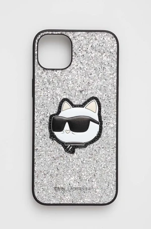 Obal na telefon Karl Lagerfeld iPhone 14 Plus 6,7" stříbrná barva