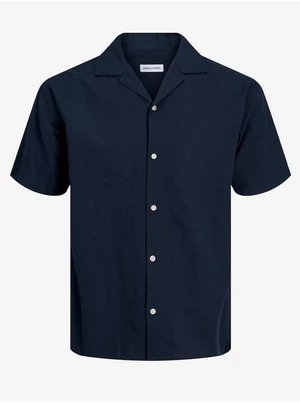 Men's Linen Shirt Dark Blue Jack & Jones - Men