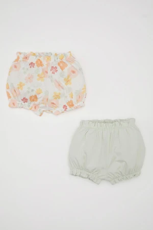 DEFACTO Baby Girl Floral Combed Cotton 2-Piece Shorts